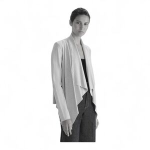 SABA Cream Draped Open-Front Cardigan